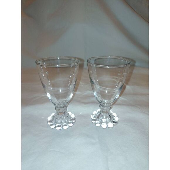 Set Of 2 Vintage Anchor Hocking Boopie Clear Cordial Liqueur Sherry Glasses - Picture 1 of 4